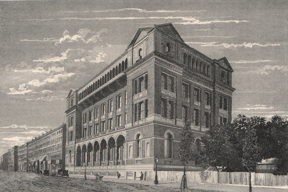Royal School of Mines, South Kensington, London c1880 old antique print